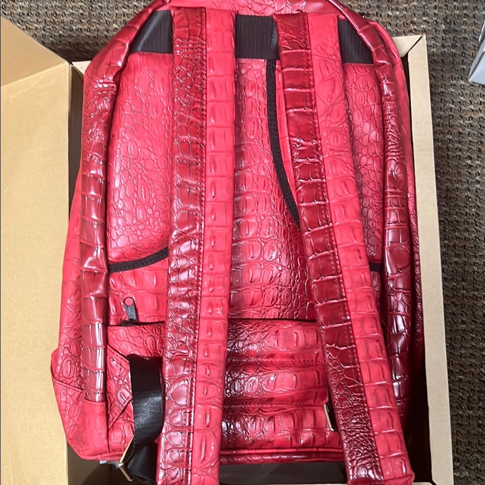 Zara Red Studded Backpack - Picture 2 of 12